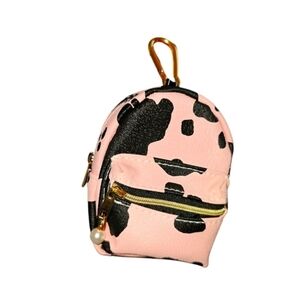 Pink Cow Print Mini Coin Backpack